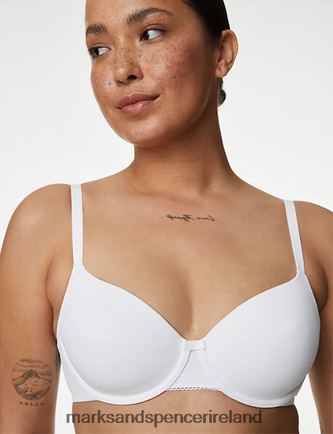 Marks & Spencer Unisex Flexifit Wired Full-Cup T-Shirt Bra White Clothing 2VJ8DF4051