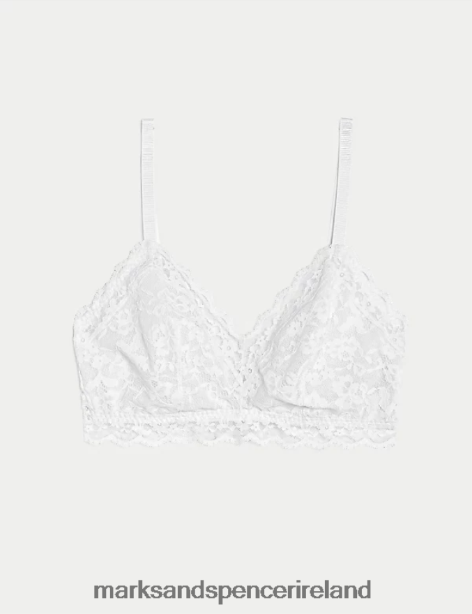Marks & Spencer Unisex Lace Non Wired Bralette White Clothing 2VJ8DF3778