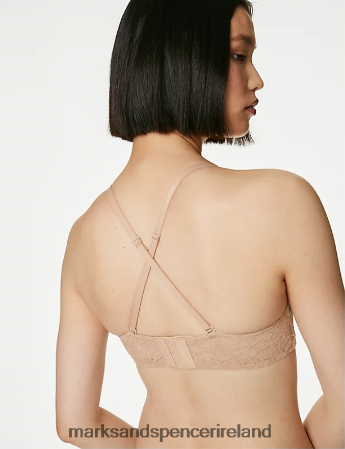 Marks & Spencer Unisex Lace Wired Bandeau Bra Rose Quartz Clothing 2VJ8DF4189
