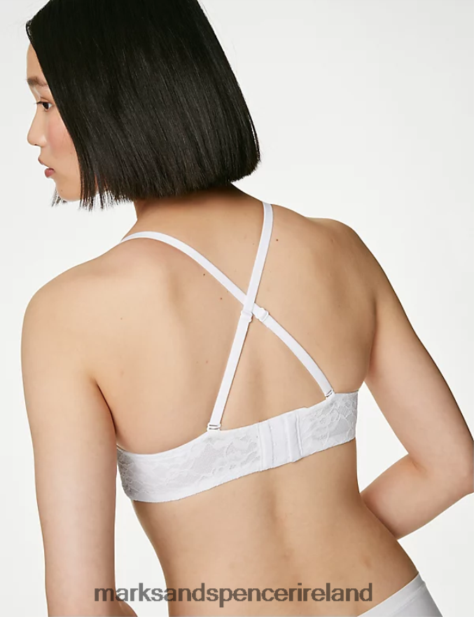 Marks & Spencer Unisex Lace Wired Bandeau Bra White Clothing 2VJ8DF4190