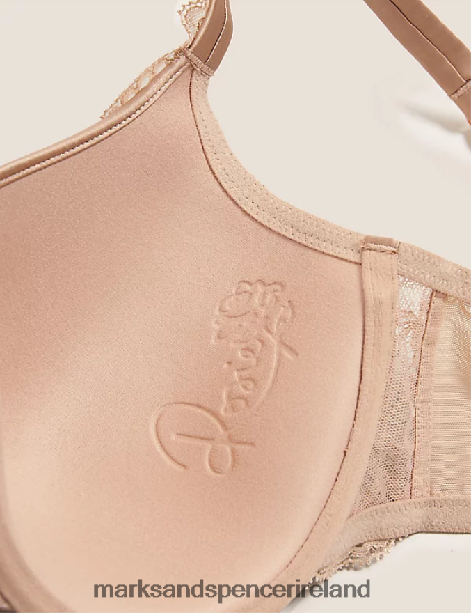 Marks & Spencer Unisex Lace Wired Full Cup Bra With Silk Rose Quartz Clothing 2VJ8DF4390