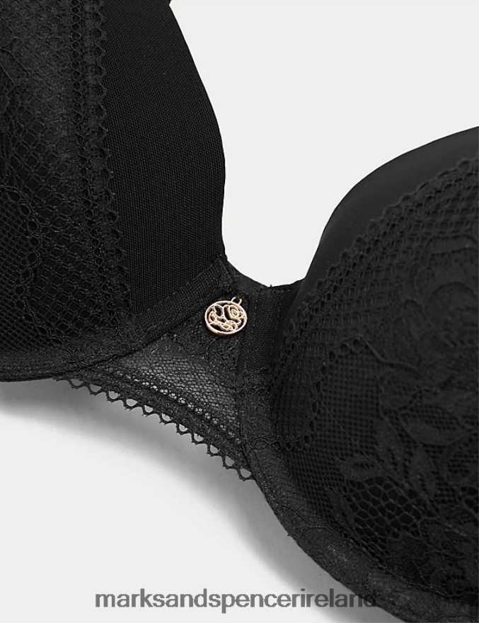 Marks & Spencer Unisex Lace Wired Padded Full Cup Bra Black Clothing 2VJ8DF4466