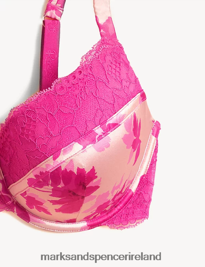 Marks & Spencer Unisex Laylani Wired Full Cup Bra With Silk Pink Mix Clothing 2VJ8DF4150