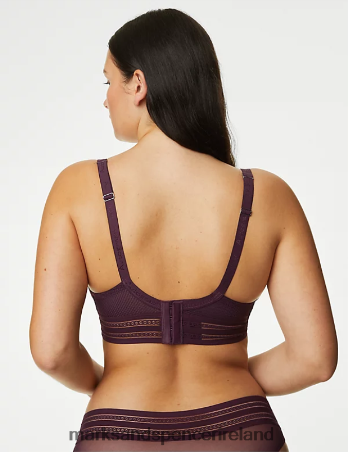 Marks & Spencer Unisex Marseilles Lace Wired Balcony Bra Dark Purple Clothing 2VJ8DF4791