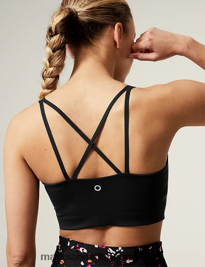 Marks & Spencer Unisex Medium Support Non Wired Sports Bra Black Clothing 2VJ8DF3801