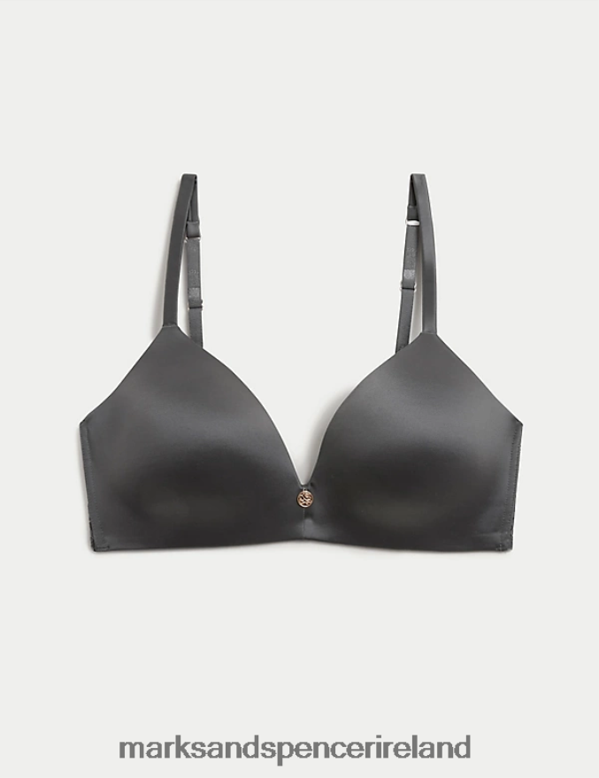 Marks & Spencer Unisex Smoothing Padded Plunge Bra Grey Clothing 2VJ8DF4946