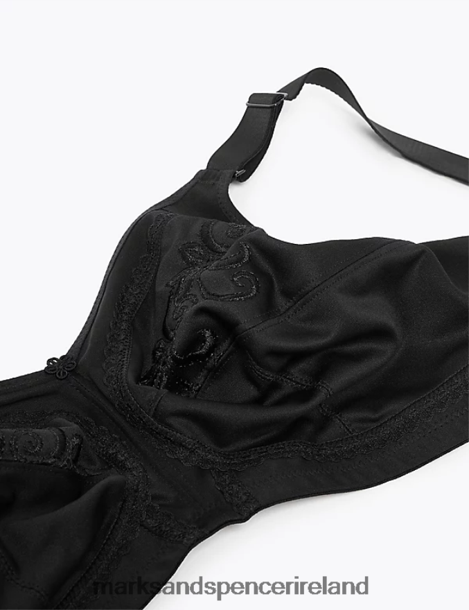 Marks & Spencer Unisex Total Support Embroidered Full Cup Bra Black Clothing 2VJ8DF4069