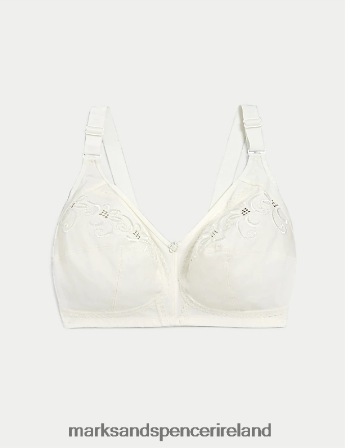 Marks & Spencer Unisex Total Support Embroidered Full Cup Bra Cream Clothing 2VJ8DF4068