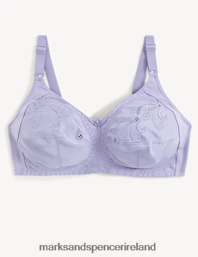 Marks & Spencer Unisex Total Support Embroidered Full Cup Bra Lavender Clothing 2VJ8DF4292