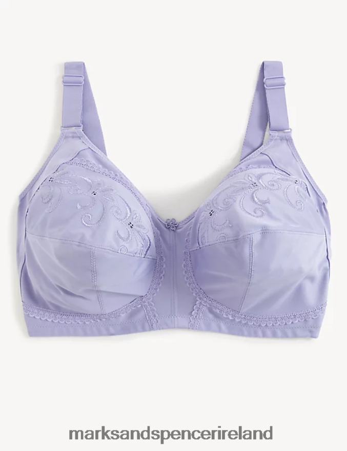 Marks & Spencer Unisex Total Support Embroidered Full Cup Bra Lavender Clothing 2VJ8DF4353