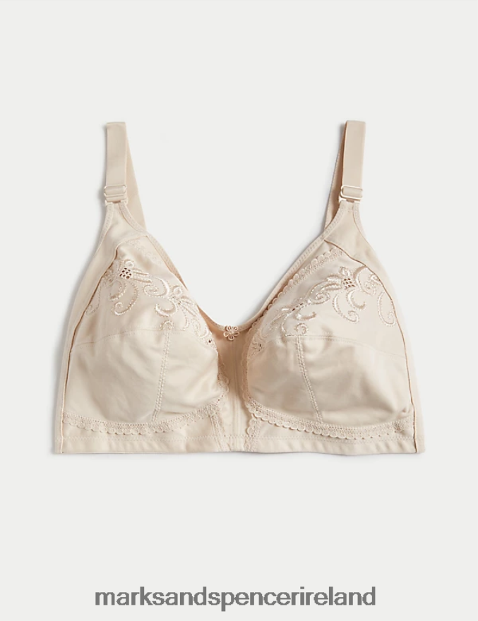 Marks & Spencer Unisex Total Support Embroidered Full Cup Bra Opaline Clothing 2VJ8DF4070