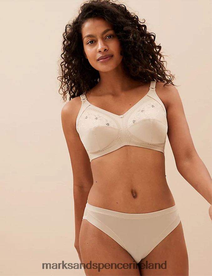 Marks & Spencer Unisex Total Support Embroidered Full Cup Bra Opaline Clothing 2VJ8DF4351