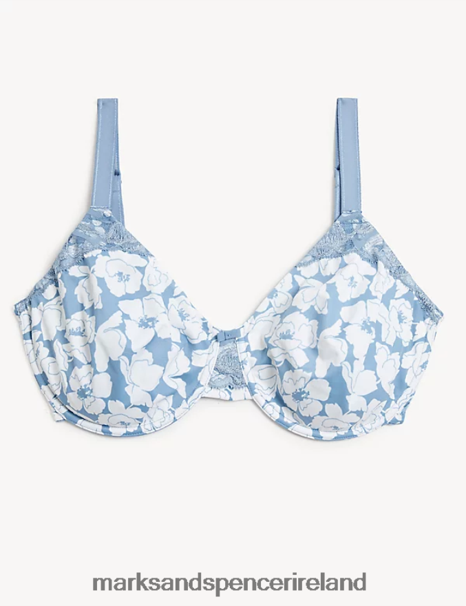 Marks & Spencer Unisex Wild Blooms Full Cup Minimiser Bra Blue Mix Clothing 2VJ8DF4616