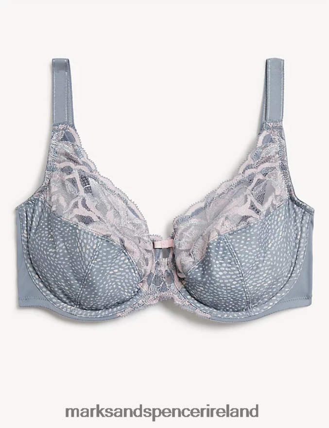 Marks & Spencer Unisex Wild Blooms Non-Padded Full Cup Bra Mid Grey Clothing 2VJ8DF4538