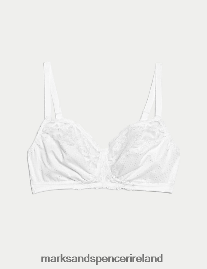 Marks & Spencer Unisex Wild Blooms Non-Padded Full Cup Bra White Clothing 2VJ8DF3895