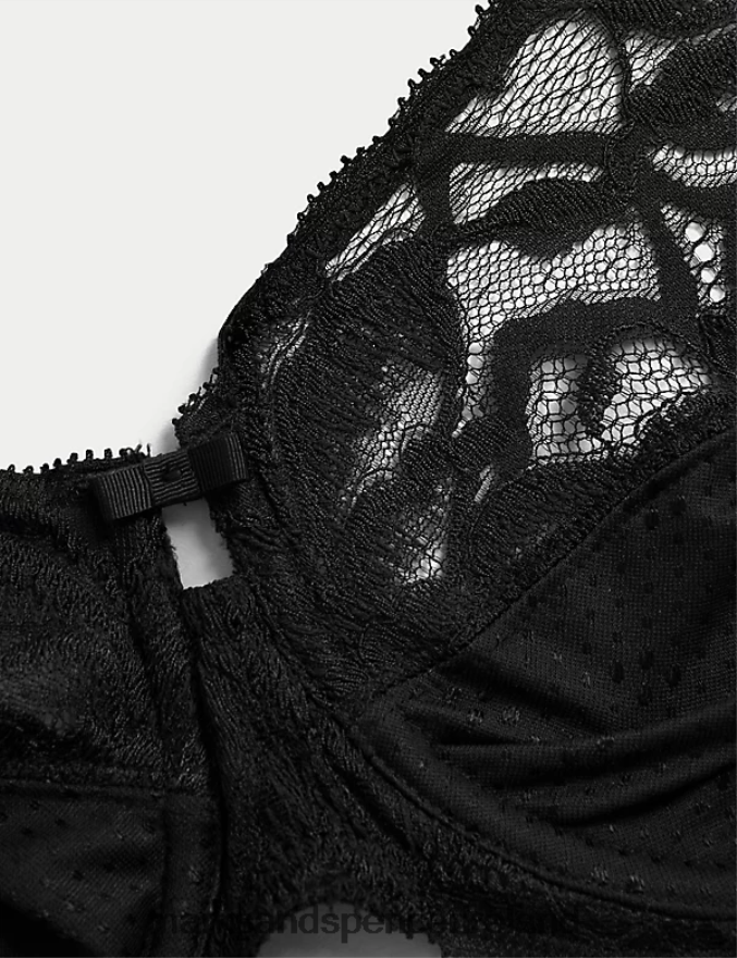 Marks & Spencer Unisex Wild Blooms Wired Full Cup Bra Black Clothing 2VJ8DF4510