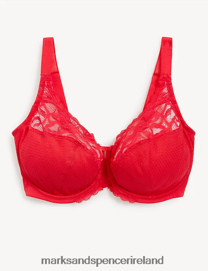 Marks & Spencer Unisex Wild Blooms Wired Full Cup Bra Scarlet Clothing 2VJ8DF4516
