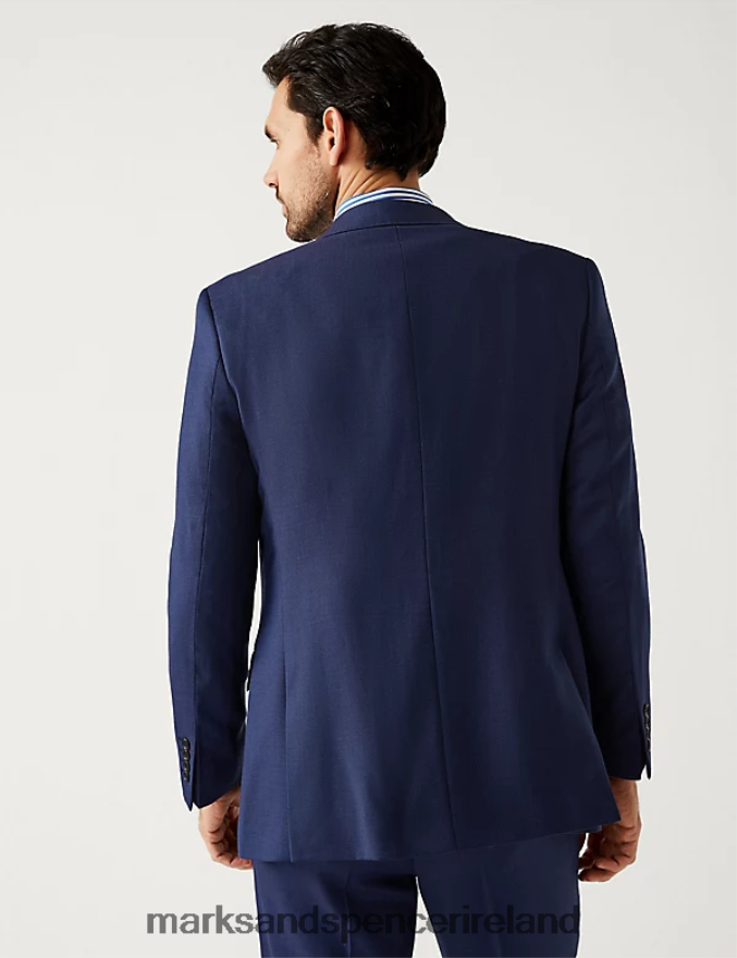 Marks & Spencer Unisex Regular Fit Pure Wool Suit Jacket Blue Clothing 2VJ8DF5750