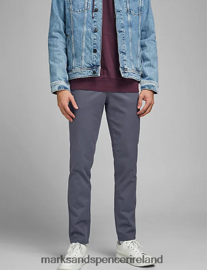 Marks & Spencer Unisex Regular Fit Chinos Grey Clothing 2VJ8DF7146