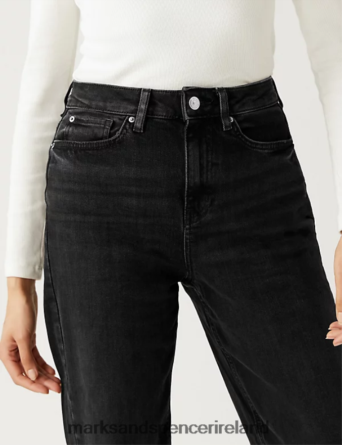 Marks & Spencer Unisex The Mom Jeans Black Clothing 2VJ8DF3092
