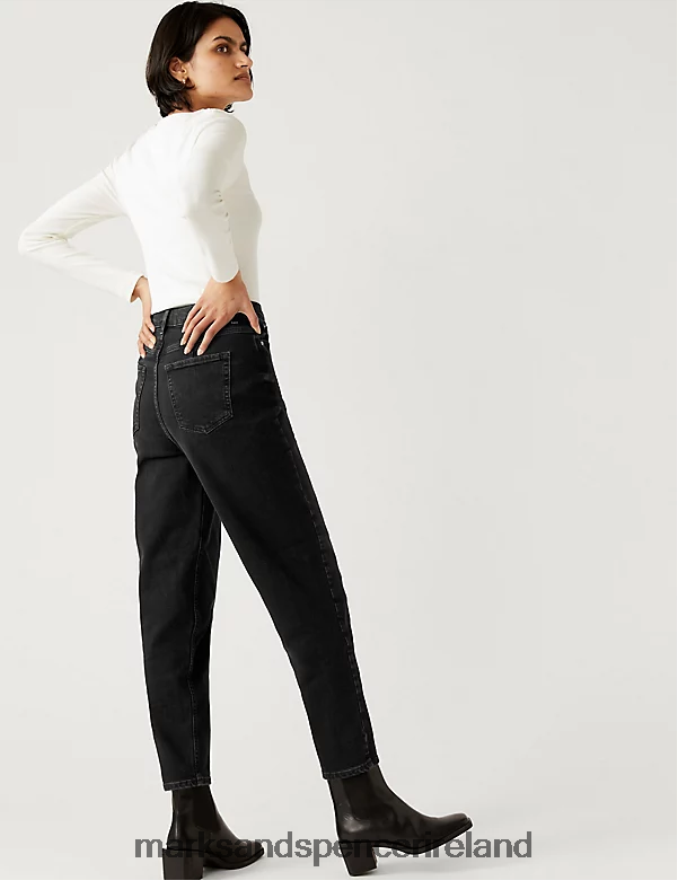 Marks & Spencer Unisex The Mom Jeans Black Clothing 2VJ8DF3092