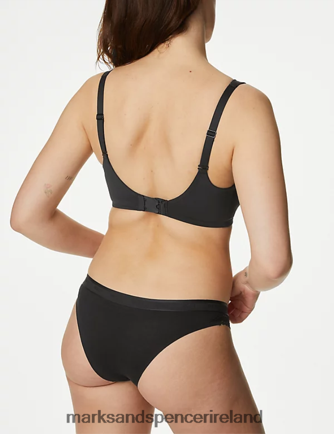 Marks & Spencer Unisex 3pk Cotton Brazilian Knickers Black Clothing 2VJ8DF4279
