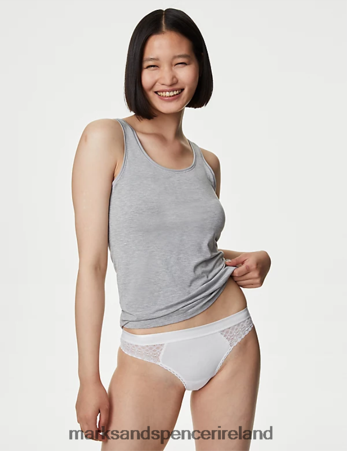 Marks & Spencer Unisex 3pk Cotton Brazilian Knickers White Mix Clothing 2VJ8DF4280