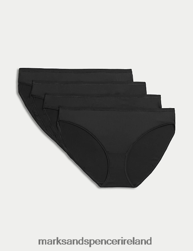 Marks & Spencer Unisex 4pk Microfibre Bikini Knickers Black Clothing 2VJ8DF3909