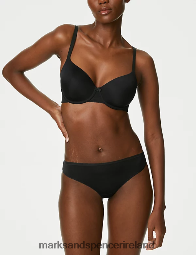 Marks & Spencer Unisex 4pk Microfibre Bikini Knickers Black Clothing 2VJ8DF3909