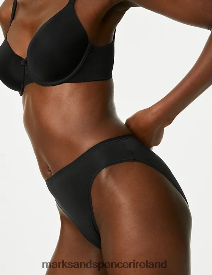 Marks & Spencer Unisex 4pk Microfibre High Leg Knickers Black Clothing 2VJ8DF3893
