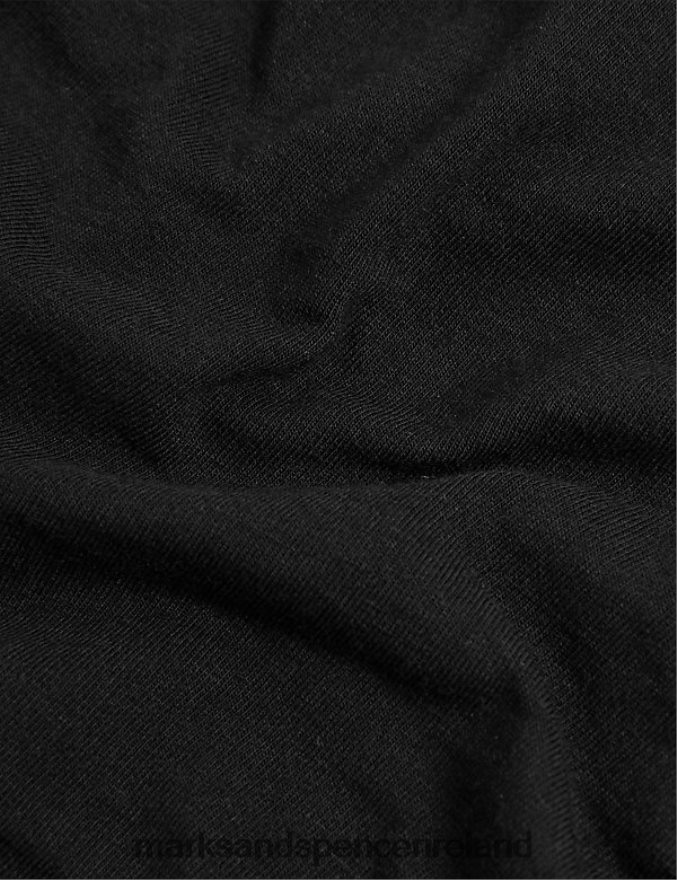 Marks & Spencer Unisex 5pk No VPL Cotton Modal High Leg Knickers Black Clothing 2VJ8DF3855