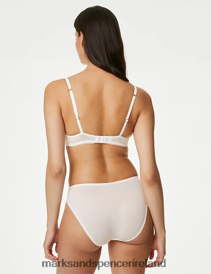 Marks & Spencer Unisex Ammi High Waisted High Leg Knickers With Cotton Ivory Mix Clothing 2VJ8DF3783