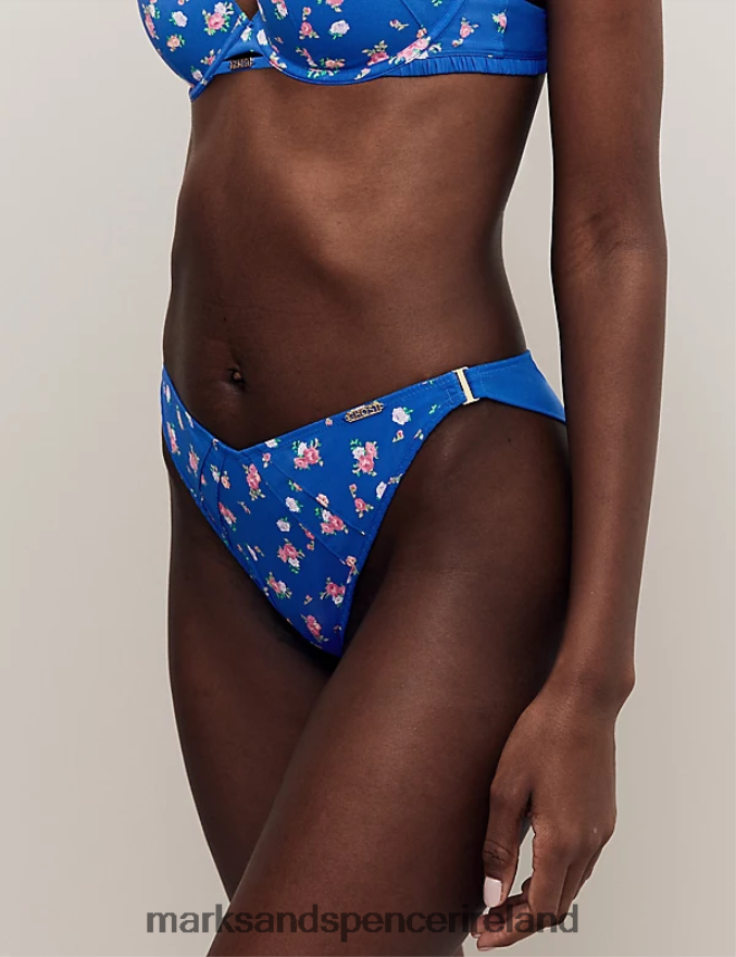 Marks & Spencer Unisex Floral Print Miami Brazilian Knickers Blue Mix Clothing 2VJ8DF4439