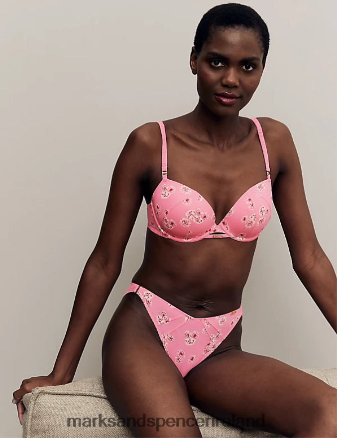 Marks & Spencer Unisex Floral Print Miami Brazilian Knickers Pink Mix Clothing 2VJ8DF4098