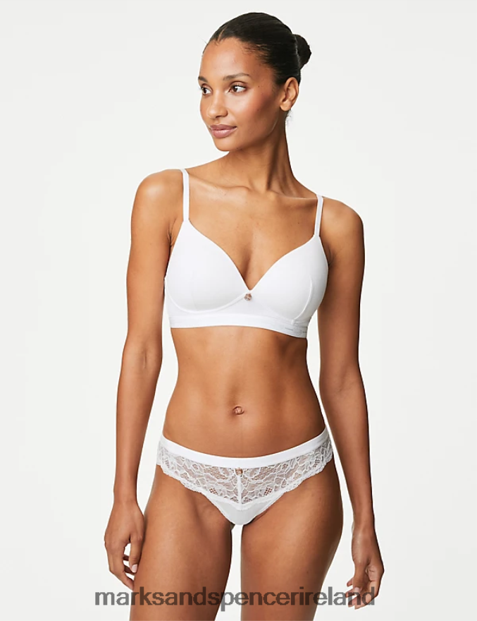 Marks & Spencer Unisex Lace Brazilian Lounge Knickers White Clothing 2VJ8DF4308
