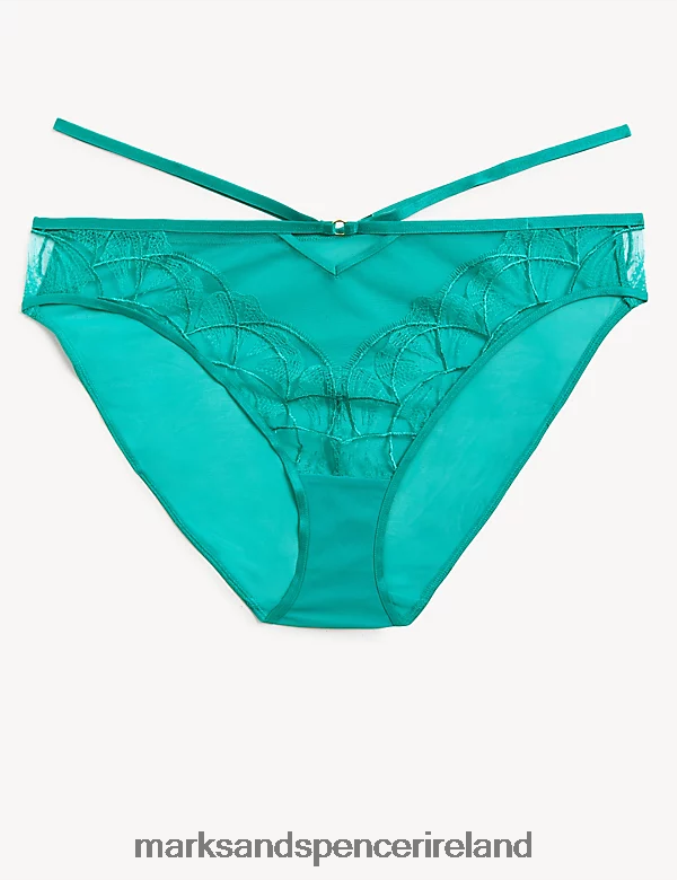 Marks & Spencer Unisex Maya Embroidery High Leg Knickers Emerald Clothing 2VJ8DF3925