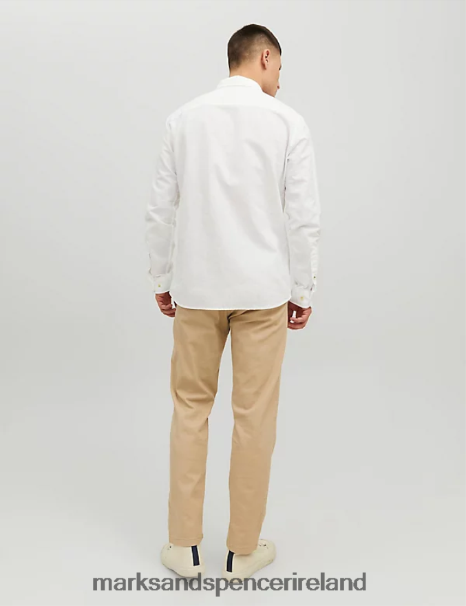 Marks & Spencer Unisex Cotton Rich Striped Oxford Shirt White Clothing 2VJ8DF5944