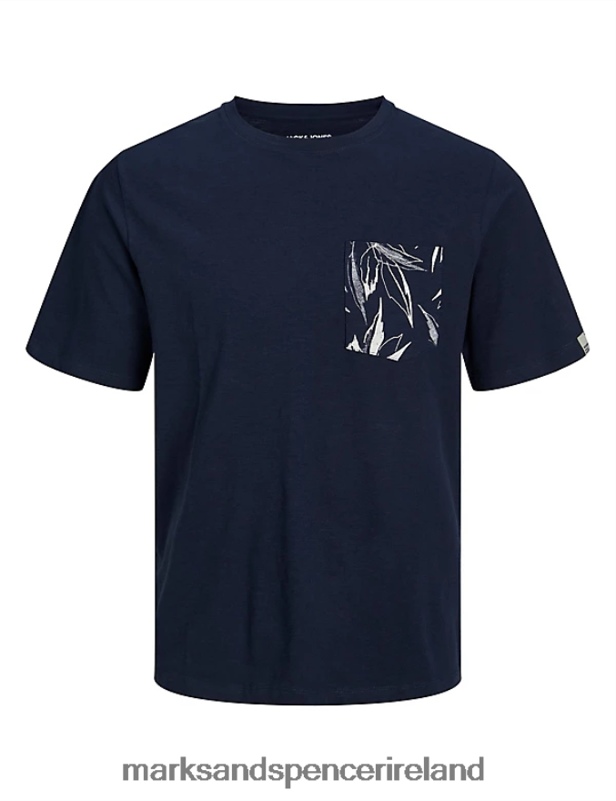 Marks & Spencer Unisex Pure Cotton Crew Neck T-Shirt Navy Clothing 2VJ8DF5708