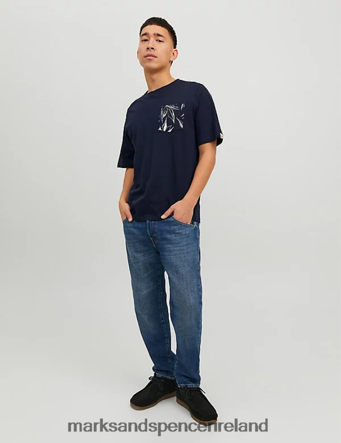 Marks & Spencer Unisex Pure Cotton Crew Neck T-Shirt Navy Clothing 2VJ8DF5708