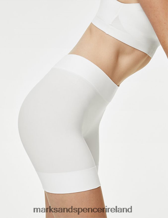 Marks & Spencer Unisex 2pk Anti-Chafe Shorts White Clothing 2VJ8DF3943