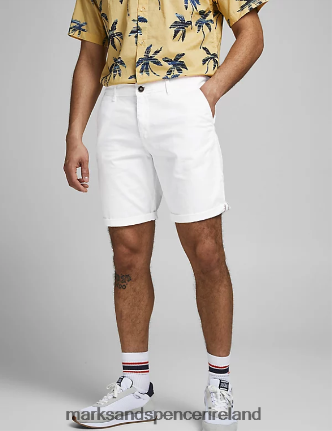 Marks & Spencer Unisex Regular Fit Chino Shorts White Clothing 2VJ8DF6691