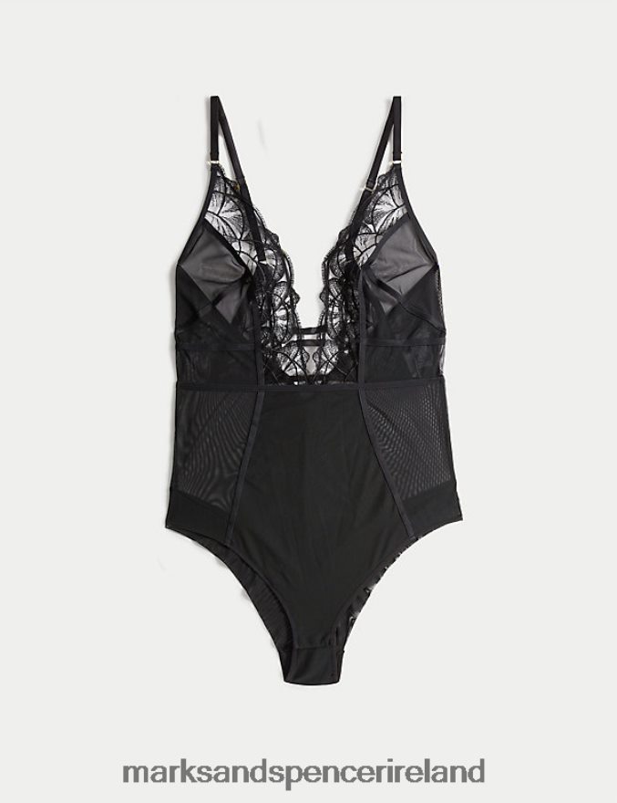 Marks & Spencer Unisex Maya Lace & Mesh Body Black Lingerie 2VJ8DF4540
