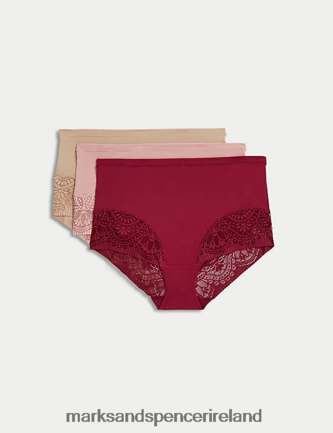 Marks & Spencer Unisex 3pk Body Soft Full Briefs Dark Raspberry Lingerie 2VJ8DF4290