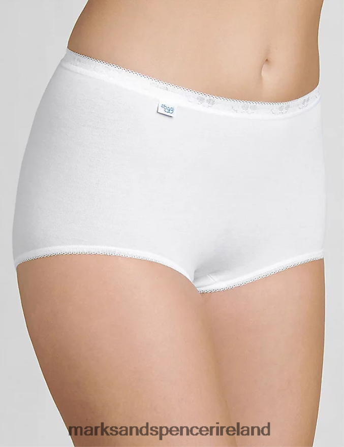 Marks & Spencer Unisex 3pk High Waisted Full Briefs White Lingerie 2VJ8DF4703