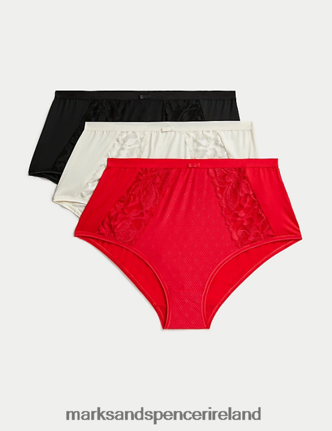Marks & Spencer Unisex 3pk Wildblooms Full Briefs Scarlet Lingerie 2VJ8DF3989