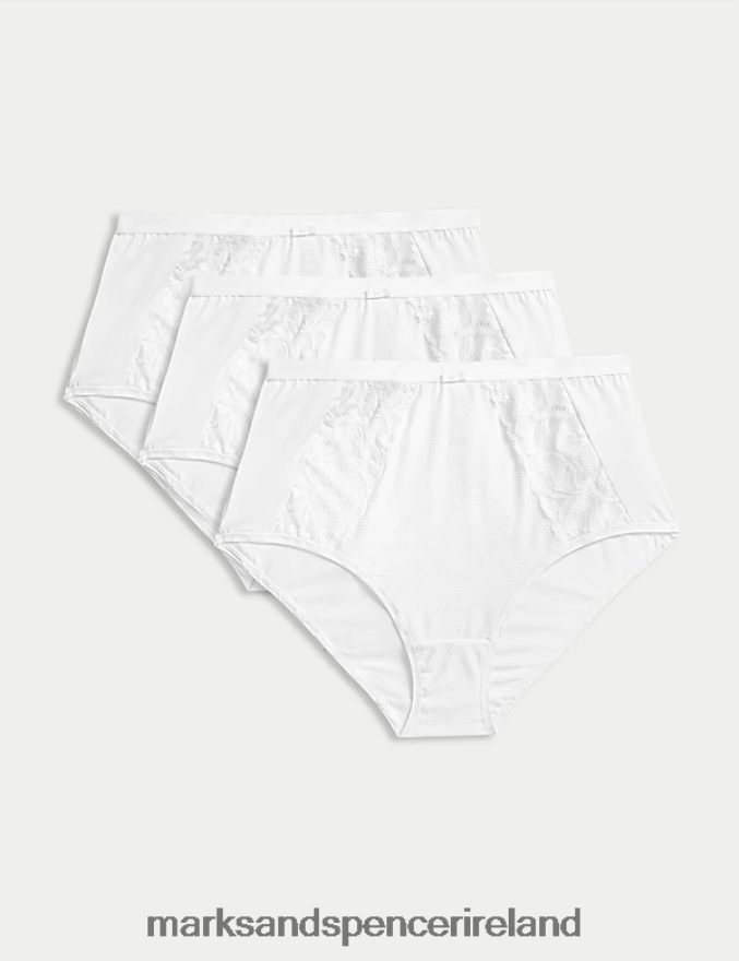 Marks & Spencer Unisex 3pk Wildblooms Full Briefs White Lingerie 2VJ8DF3986