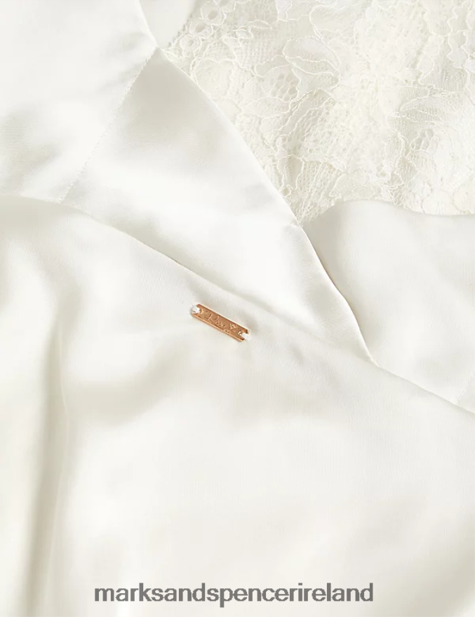 Marks & Spencer Unisex Satin Chemise Ivory Lingerie 2VJ8DF3481