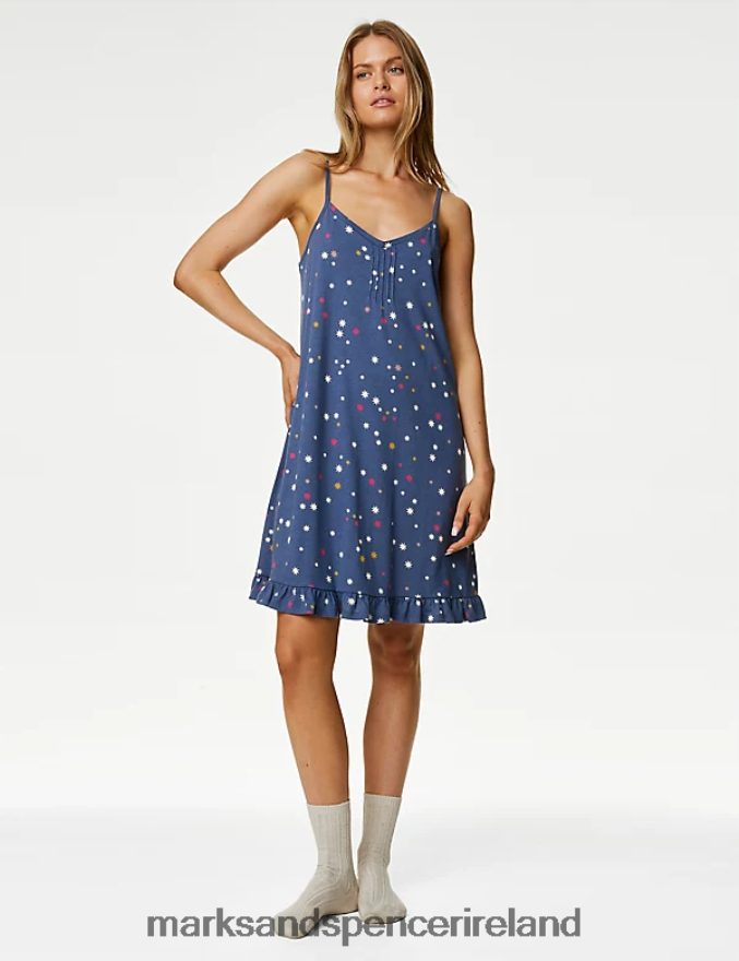 Marks & Spencer Unisex Star Chemise Indigo Mix Lingerie 2VJ8DF3466