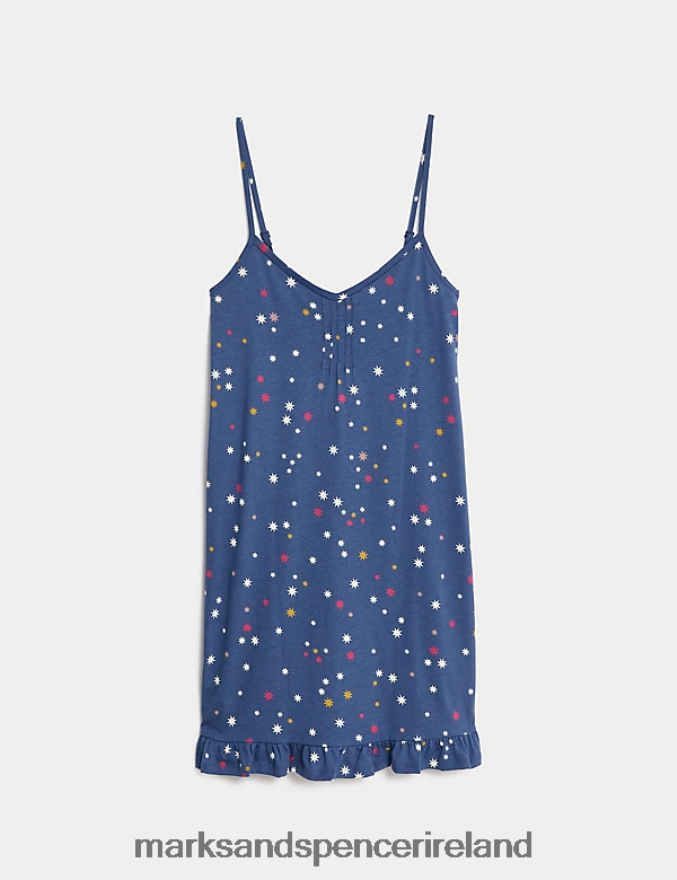 Marks & Spencer Unisex Star Chemise Indigo Mix Lingerie 2VJ8DF3466