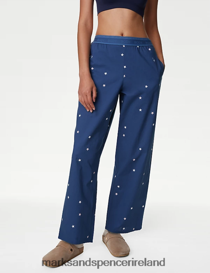 Marks & Spencer Unisex 2pk Pyjama Bottoms Dark Blue Lingerie 2VJ8DF3666